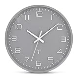 Epochic Funkuhr Wanduhr Funk Lautlos Batteriebetrieben Wanduhr Groß Einfach zu Lesen für...