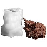 Opdestn Tierformen | 3D Silikonformen | Lebensmittelechte Hochlandkuh Backform Für Kuchen Seife...