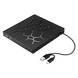 ZGJIAJU DVD Spieler Externes CD/DVD-Laufwerk, USB 3.0 Typ C, 6-in-1-DVD-Laufwerk, Player, Optisches...