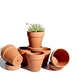 vensovo 10cm Terrakotta-Töpfe mit Untertasse - 6er-Pack Tonblumentöpfe mit Drainage, ideal für...