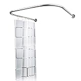 Duschvorhangstange Rund U-Form Edelstahl Duschstange Gebogene Bad-Vorhangstange 304 Edelstahl...