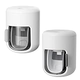 FOTINOR 2 Stück Zahnpastaspender Automatischer zur Wandmontage, selbstklebend, mit Abdeckung,...