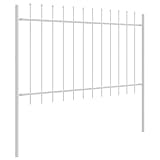 Mokuyary Gartenzaun Weiß 8.5 x 0.8 m Pulverbeschichteter Stahl Maschendrahtzaun Gartenzaun mit...