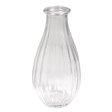 Rayher Glasvase, Höhe 14 cm, 7 cm ø, bauchig, mit Streifen, Blumenvase, Deko Vase, zum Verzieren,...