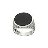 ORUS BIJOUX Siegelring, Herren, Poetisch, Onyx, Silber, Sterling Silber, Onyx