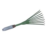 CIYODO Zähne Gartenrechen mit Langem Verstärktem Stiel Robustes Eisenmaterial Rutschfester Griff...