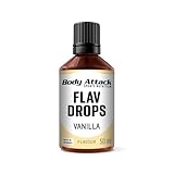 Body Attack Flav Drops - Vanille - 50 ml - Vegane Geschmackstropfen - zum Versüßen von Porridge,...