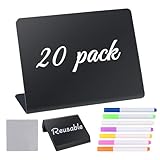 20 Stück Kreidetafel Klein, Küchennotizen, 100 x 75mm Mini Tafeln zum Beschriften, L-Form...