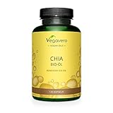 BIO Chia Öl Kapseln | 840 mg Omega 3 VEGAN - Ohne Gelatine | Bio Chia Samen aus Chile | PREMIUM:...