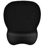EooCoo Mauspad mit Gelkissen, Ergonomische Mousepad mit rutschfest Silikon Unterseite, 4mm - Schwarz