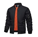 KEFITEVD Bomberjacke für Männer Steppjacken Winter Active Coat Fleece Military Outerwear Varsity...