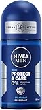 NIVEA MEN Protect & Care Deo Roll-On, sanfter Deoroller ohne Aluminium (ACH) ohne Ethylalkohol mit...