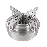 Wisboey Tragbarer Mini-Spirituskocher mit Kreuz-Ständer, Spiritusbrenner für Outdoor-Camping,...