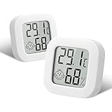 Flintronic Mini LCD Thermometer, 2 Stück Digital Thermometer Innen, Hygrometer Innen, Thermometer...