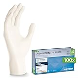 ARNOMED Nitril Einweghandschuhe 100 Stück/Box, M, weiß, latexfreie Einmalhandschuhe, puderfreie...