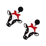 TEHAUX Acryl Kuh Ohrstecker für Damen Cartoon Ohrhänger in Schwarz Weiß Leichter Schmuck für...