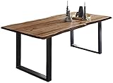 SAM Baumkantentisch 160x85 cm Mephisto, Akazienholz massiv + naturfarben lackiert, Esstisch mit...