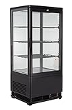 GastroHero Kühlvitrine 78 Liter I Buffet Vitrine +2 °C und +6 °C mit LED I Kühlvitrine Gastro...