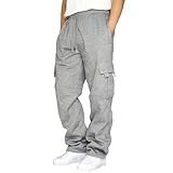 Breite Jogginghose Herren - Winter Warme Männer Relaxhose Loose Fit Freizeithose leicht...