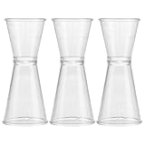NUOBESTY 3 Stück Doppeltes Messbecher aus Kunststoff Kleiner Cocktail Jigger für Barkeeper Leicht...
