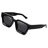SHEEN KELLY Retro dicke rechteckige klobige Sonnenbrille für Frauen Männer trendy klassisch...