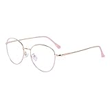 JoXiGo Computerbrille Anti-Blaulicht Ohne Stärke Anti-Müdigkeit UV-Schutz Retro Rund Metallgestell...