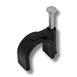 Lumonic 100x Nagelschelle 10mm für Kabel schwarz - Kabelschelle mit 22mm Nagel z.B. zur Befestigung...