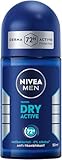 NIVEA MEN Dry Active Deo Roll-On, effektives Antitranspirant mit 72h Schutz für ein trockenes...