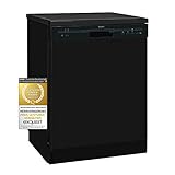 Exquisit Geschirrspüler GSP6012-030E schwarz | Spülmaschine 60 cm freistehend und unterbaufähig |...