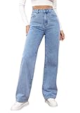 shownicer Baggy Jeans Damen High Waist Jeanshosen Weites Bein Stretch Jeans Straight Jeans Hosen...