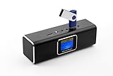 Musicman MA Soundstation Stereo-Lautsprecher mit intergriertem Akku und LCD Display (MP3 Player,...