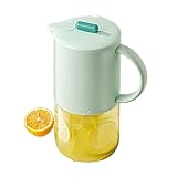 Glas-Saftkrug | 1500 ml Glaskrug mit Deckel und Griff, luftdichter Krug für heiße / kalte...