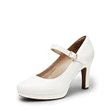 DREAM PAIRS Dame Mary Janes Pumps High Heel Kleid Schuhe Bequeme niedrige Plattform Pumps für...