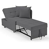 EROMMY Schlafsessel mit bettfunktion,3-IN-1Schlafsofa ausziehbar Klappsofa,verstellbares einarmiges...