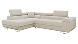 Mirjan24 Ecksofa Torezio Cord mit Bettkasten, Einstellbare Kopfstützen, Sofa mit Schlaffunktion,...