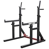 GORILLA SPORTS® Squat Rack - mit Dip-Station, Höhe und Breite verstellbar, bis 300kg belastbar,...