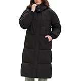 PUFFIT Damen Winter Mantel mit Kapuze Warmer Wasserdicht Lang Jacke Steppmantel Female