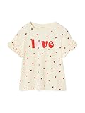 Vertbaudet Mädchen T-Shirt mit Pailletten-Applikation wollweiß 140