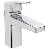Ideal Standard BD227AA Ceraplan Waschtischarmatur H90, mit Zugknopf-Ablaufgarnitur, Ausladung 12,4...