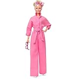 BARBIE THE MOVIE Margot Robbie - Puppe mit Kaugummi-Rosa Jumpsuit, Messy Updo, Sonnenbrille,...