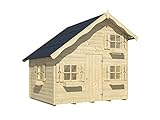 Belladoor Kinderspielhaus aus Holz Tom | 15 mm Wandstärke | Naturbelassen | B x T x H: 220 x 180 x...