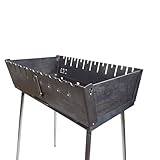 GOROCH Mangal Grill Schaschlik Holzkohlegrill – Faltbarer BBQ Koffer-Grill aus 2 mm Stahl für 10...