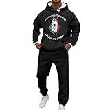 Bauzuoyo Trainingsanzug Herren Jogginganzug Italienischer Flagge Aufdruck Zweiteiliges Set Baggy...