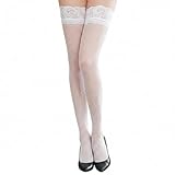 YUVKIN 1 paar Damen Halterlose Strümpfe Sexy Stay Up Strapsstrümpfe mit Spitze und Rutschfestem...