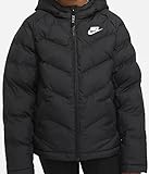 Nike Unisex Kids Hooded Jacket Sportswear, Black/Black/White, DX1264-013, S