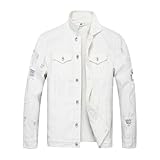 Herren Jeansjacken Distressed Destroyed Classic Vintage Slim Fit Ripped Fashion Trendy Trucker Jeans...
