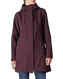 Damen Regenjacke Lange Softshelljacke mit Kapuze Frauen Übergangsjacke Regenmantel Gefütterte...