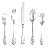 SHEUMNT Prächtiges Barock Silber 18/10 Edelstahl Besteck-Set mit 20 Teilen, rostfreies Edelstahl...