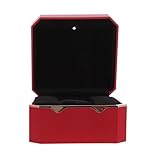 MAGICLULU Elegante Uhrenbox mit LED licht Achteckiges Gehäuse Langlebiger Clamshell Watch Holder...