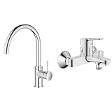 GROHE Start Classic - Einhand- Spültischarmatur & BauEdge - Badewannenarmatur (integriertes...